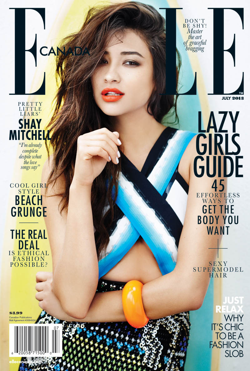 "Pretty Little Liars" Star Shay Mitchell Covers Elle Canada July 2013