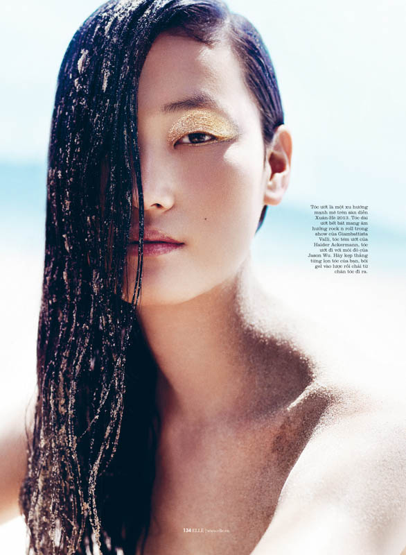 Lina Zhang is Sunkissed for Elle Vietnam July 2013 by Stockton Johnson