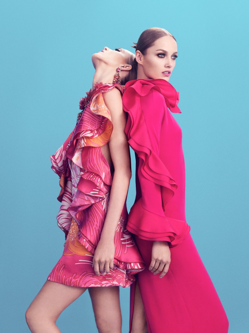 Anja Rubik and Karmen Pedaru Star in Gucci Style S/S 2013 by Benjamin Grillon