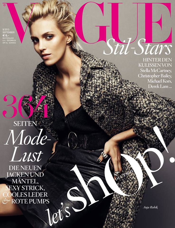 Anja Rubik Graces Vogue Germany's September 2013 Cover