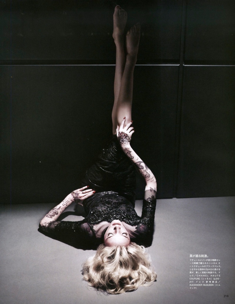Daria Strokous is Tattoo Glam for Vogue Japan Shoot by Sølve Sundsbø
