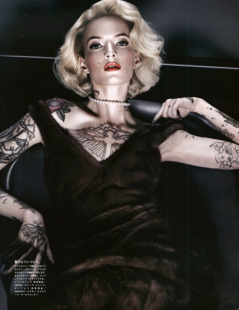 Daria Strokous is Tattoo Glam for Vogue Japan Shoot by Sølve Sundsbø