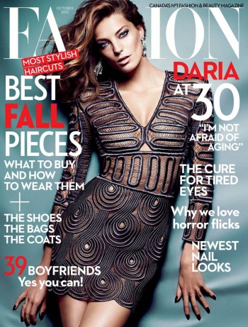 Daria Werbowy Shines on Fashion Canada's October 2013 Cover Daria Werbowy Shines on Fashion Canada's October 2013 Cover