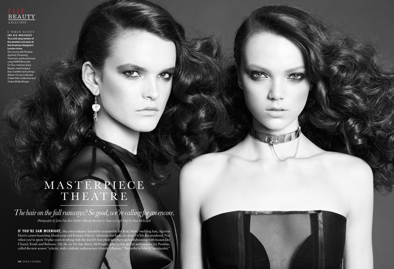 Sam McKnight Creates Luxe Hair for Elle Canada Beauty Shoot