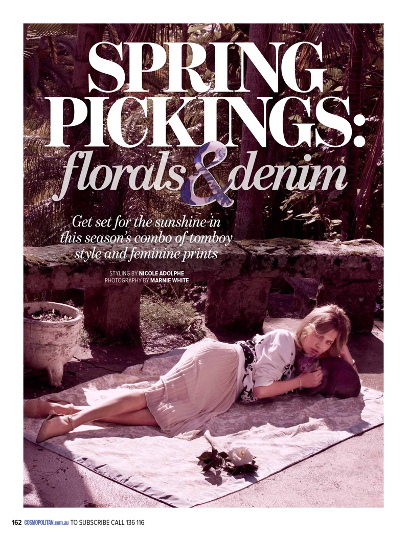 Luana Teifke Sports Florals & Denim for Cosmopolitan Australia