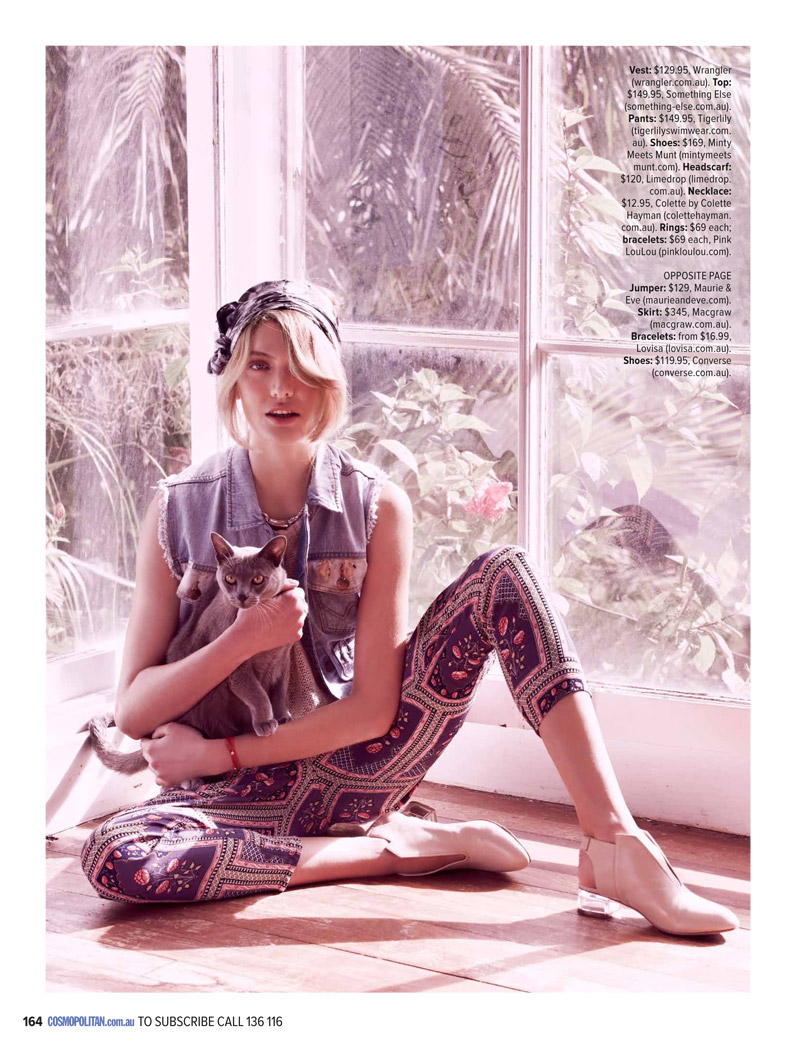 Luana Teifke Sports Florals & Denim for Cosmopolitan Australia