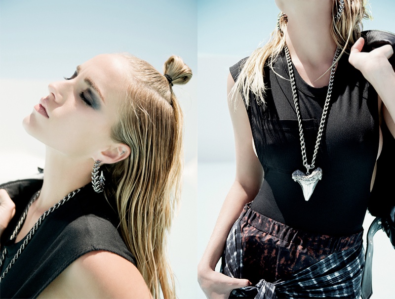 Beth Whitson Soaks up the Sun for Luv Aj Shark Tooth Collection