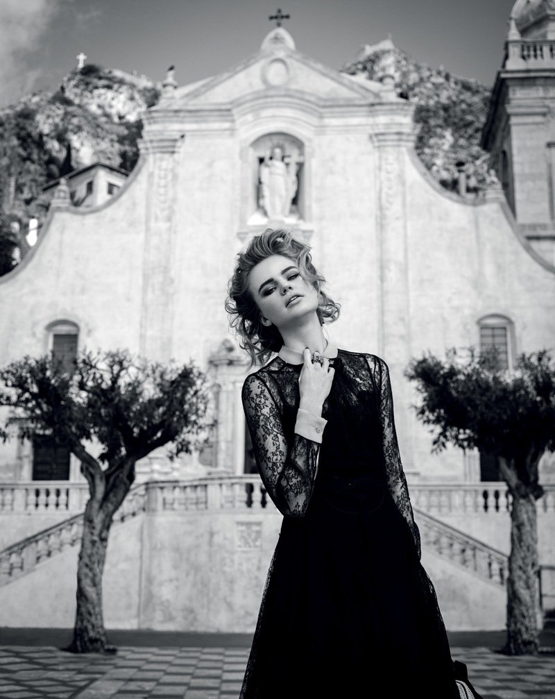 Milou Sluis Poses in Sicily for Marie Claire Netherlands by Dennison Bertram