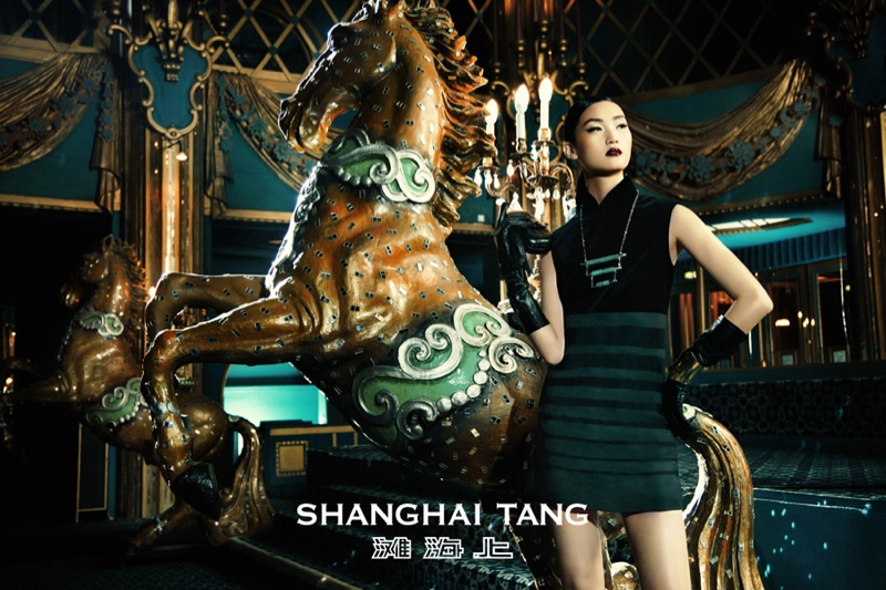 Lina Zhang Fronts Shanghai Tang Fall 2013 Ads by Richard Bernardin