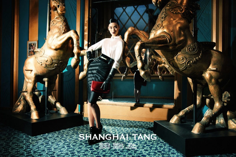 Lina Zhang Fronts Shanghai Tang Fall 2013 Ads by Richard Bernardin