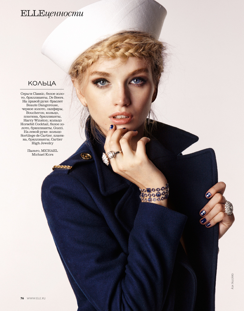 Diana Khullina Gets Nautical for Elle Russia Spread by Asa Tallgard
