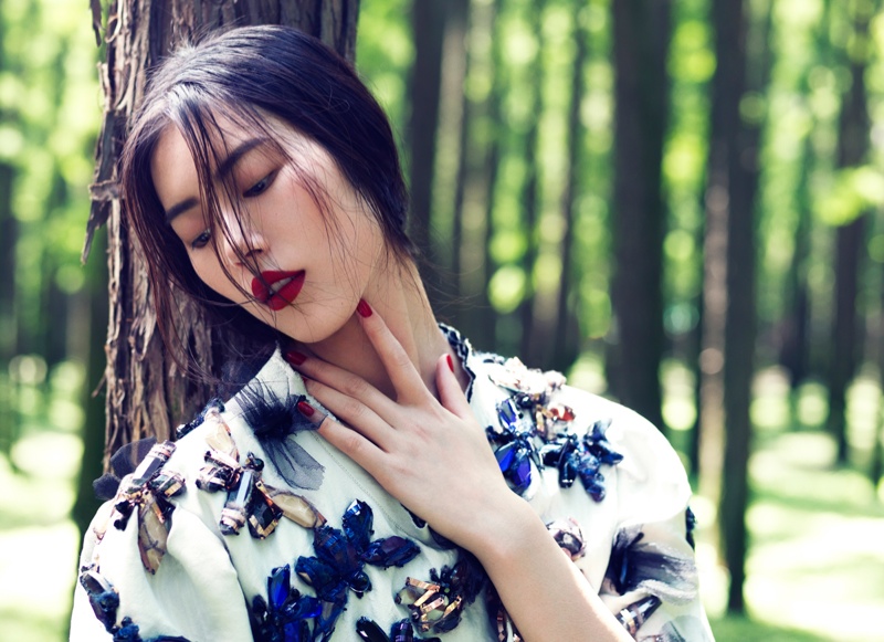 Liu Wen Poses for Stockton Johnson in Outdoorsy Grazia Shoot