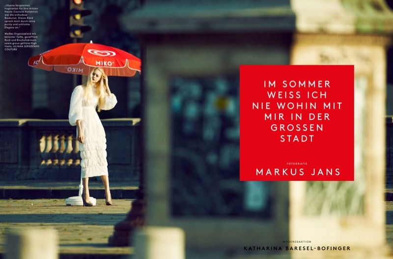 Nastya Kusakina Poses in Haute Couture for Markus Jans in Achtung Magazine