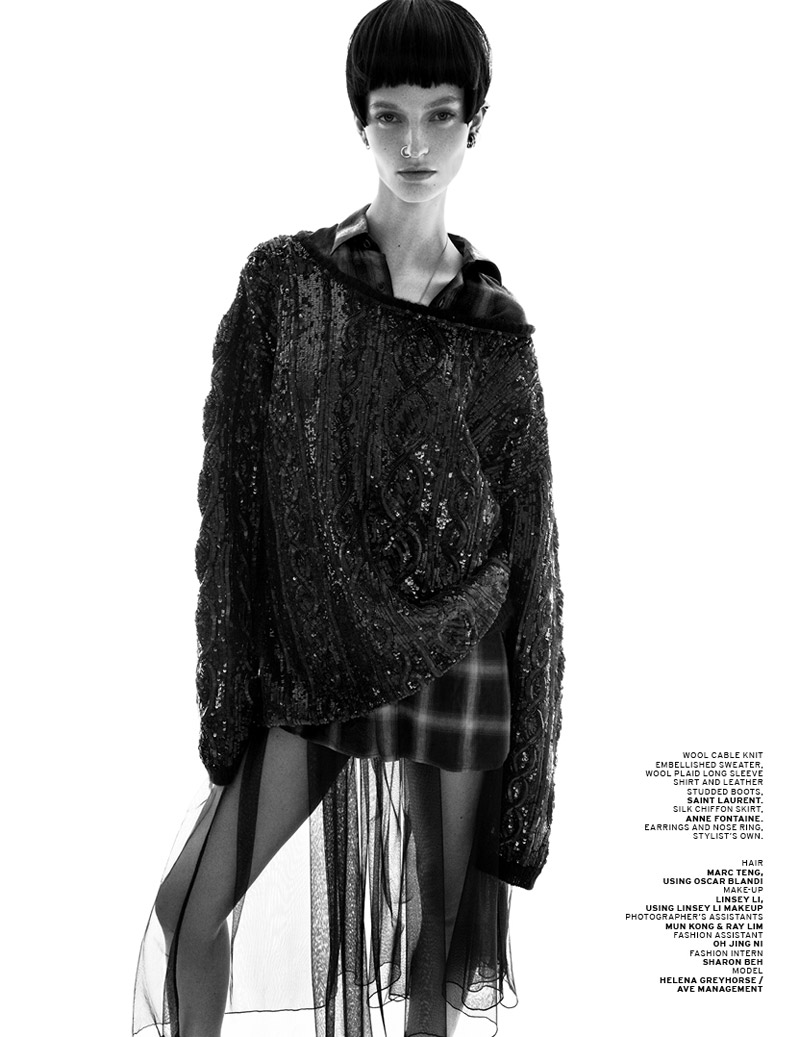 Helena Greyhorse Gets Rebellious for L'Officiel Singapore