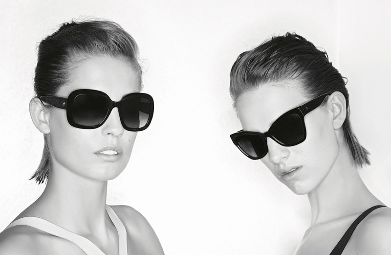 Nadja Bender + Ashleigh Good Front Chanel Prestige Eyewear Ads by Karl Lagerfeld