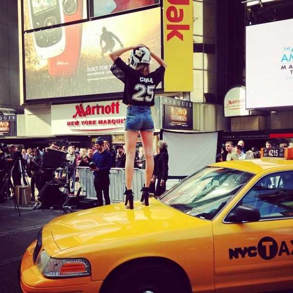 Cara Delevingne + Jourdan Dunn Hit NYC for DKNY Spring 2014 Shots