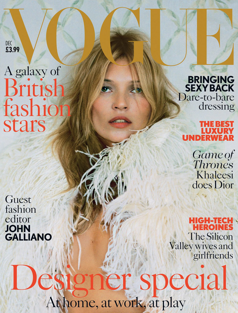 Kate Moss Stuns in McQueen for Vogue UK's December 2013 Cover