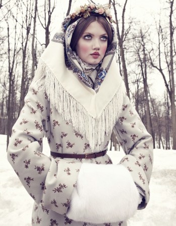 Lindsey Wixson Models Winter Fashions for Emma Summerton in Vogue Japan
