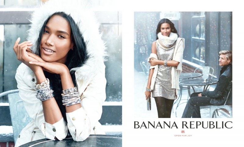 Jessica Stam & Arlenis Sosa Front Banana Republic's Holiday 2013 Ads