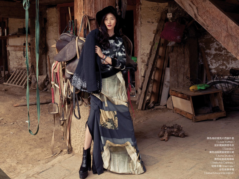 Liu Wen Stars in the December 2013 Cover Shoot from Elle China