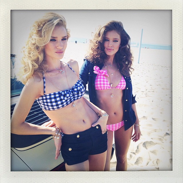 Rosie and Emily on set at Juicy Couture shoot / Courtesy of Instagram