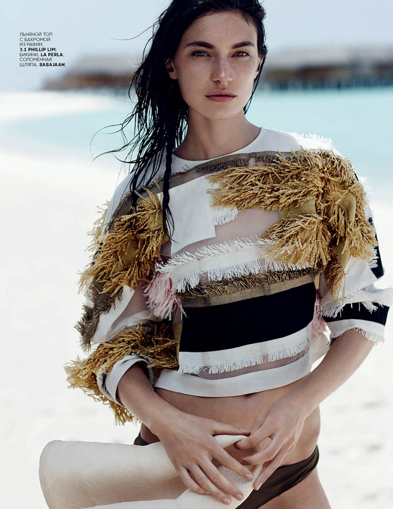 Jacquelyn Jablonski Hits the Beach for Vogue Russia by Emma Tempest