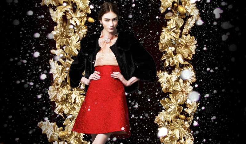 Marine Deleeuw + Ji Hye Park Dress in Holiday Looks for Dolce & Gabbana