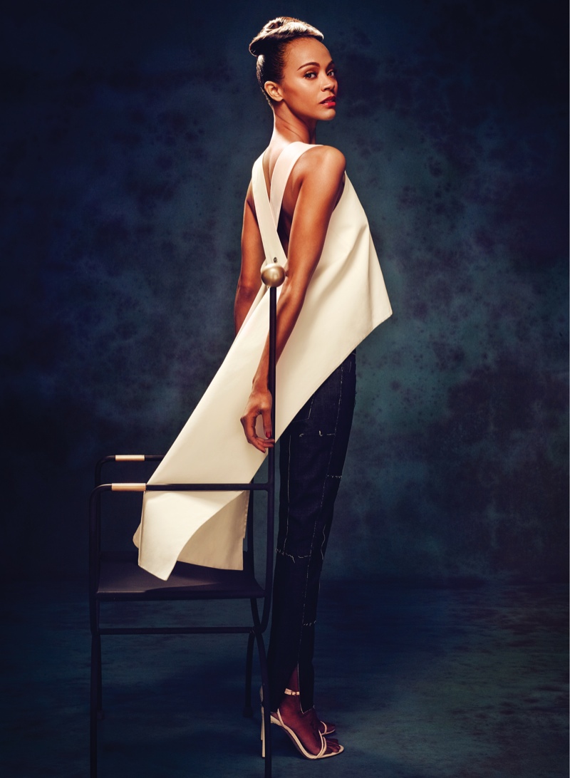 Zoe Saldana Stars in FLARE's January 2014 Cover Shoot