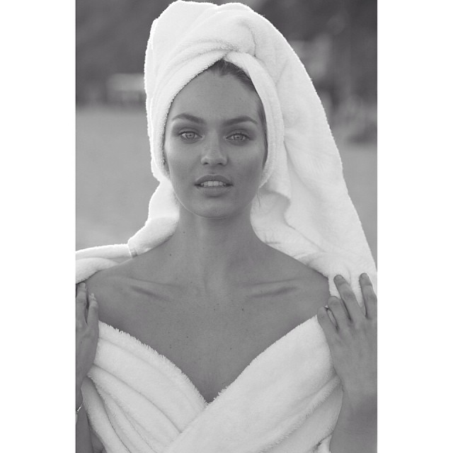 Candice Swanepoel looks beautiful in black and white. Photo: Instagram/mariotestino