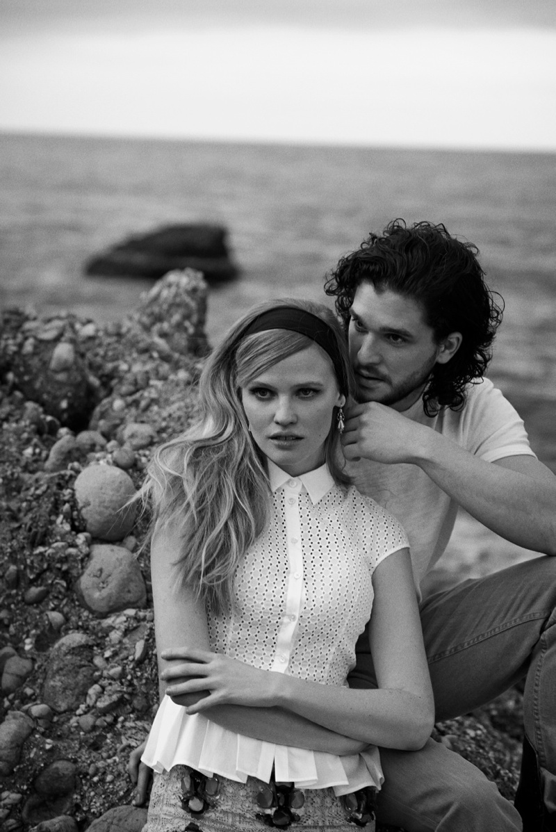 Lara Stone + Kit Harington Cozy Up for Vogue Spread by Peter Lindbergh