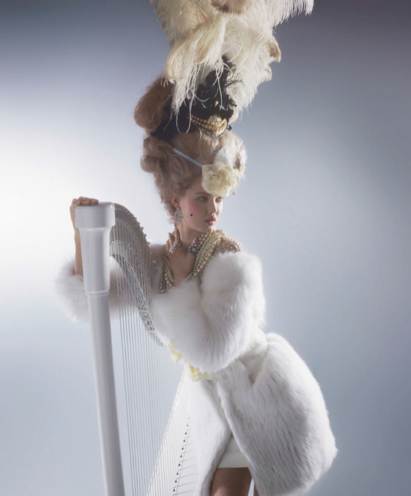 Karl Lagerfeld Shoots Lindsey Wixson in Marie Antoinette Couture for Harper’s Bazaar