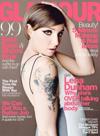Lena Dunham (and Her Tattoos) Cover Glamour April 2014 Lena Dunham (and Her Tattoos) Cover Glamour April 2014