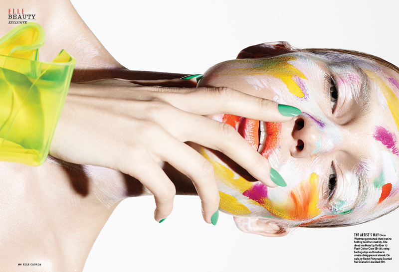 Nicola Haffmans Models Painted Beauty for Elle Canada Feature