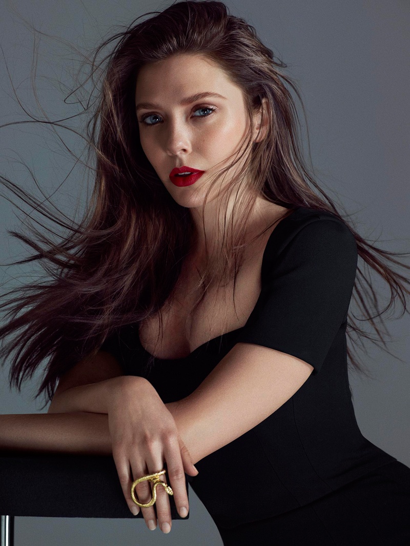 Elizabeth Olsen Smolders in FLAUNT Shoot by Hunter & Gatti