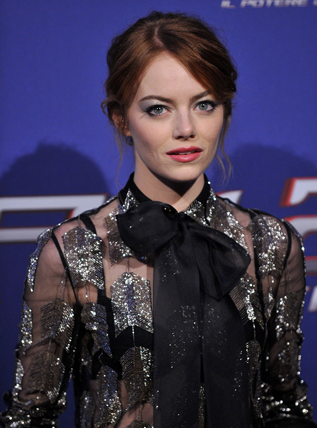 Emma Stone Wears Sheer Valentino at 