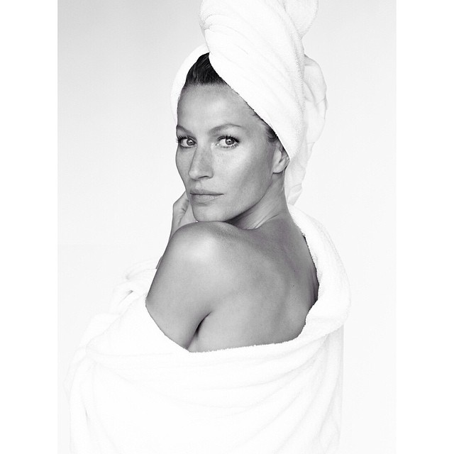 Gisele Bundchen posed in Mario Testino's Instagram 'Towel Series' last year.