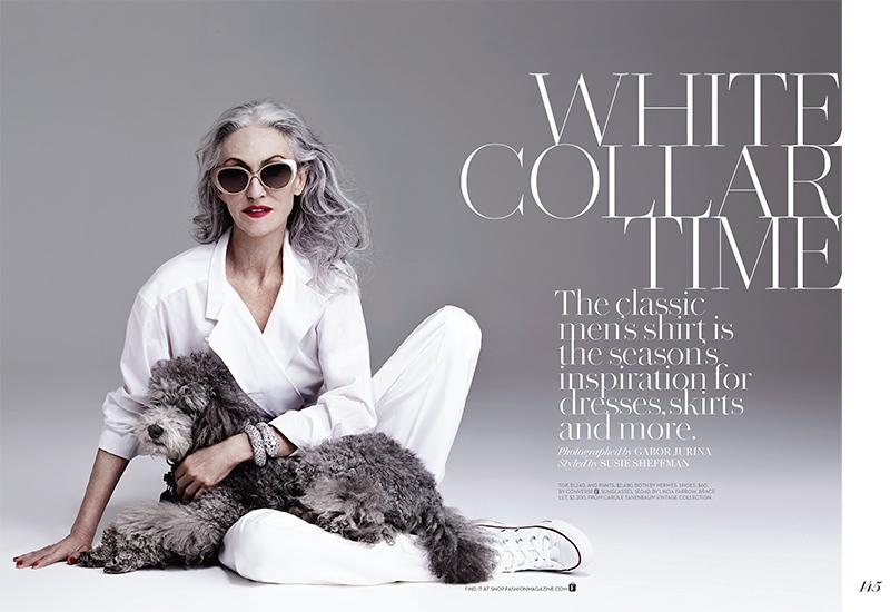 At 65, Linda Rodin Models for FASHION Shoot by Gabor Jurina
