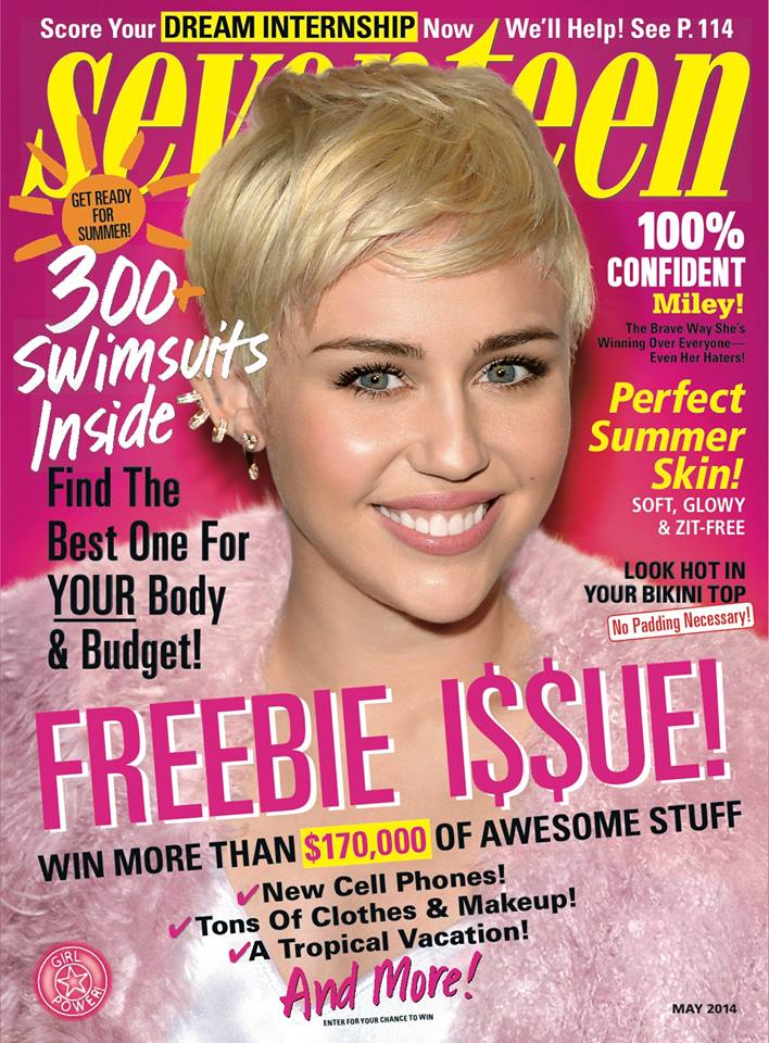 TEEN DREAM? Miley Cyrus on the May cover of Seventeen Magazine
