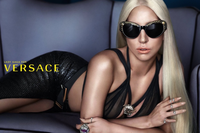 Lady Gaga in Versace Eyewear Spring 2014 Campaign. Photo by Mert & Marcus. Image: Versace Official Facebook