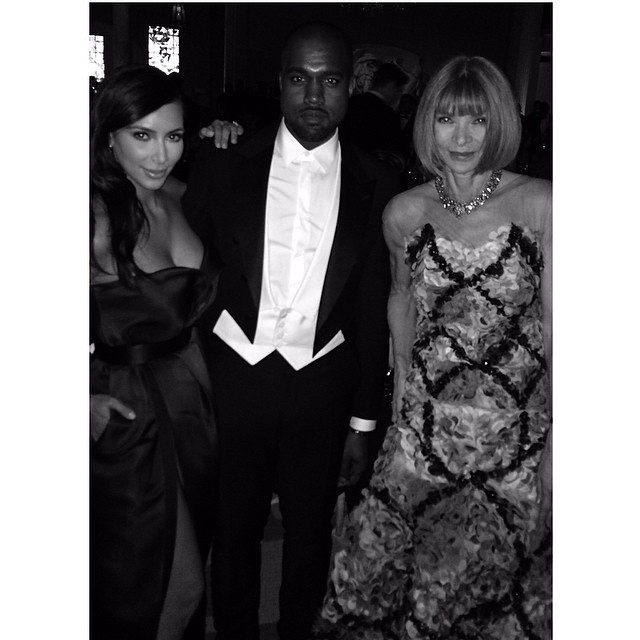 Kim Kardashian, Kanye West and Anna Wintour at the 2014 Met Gala