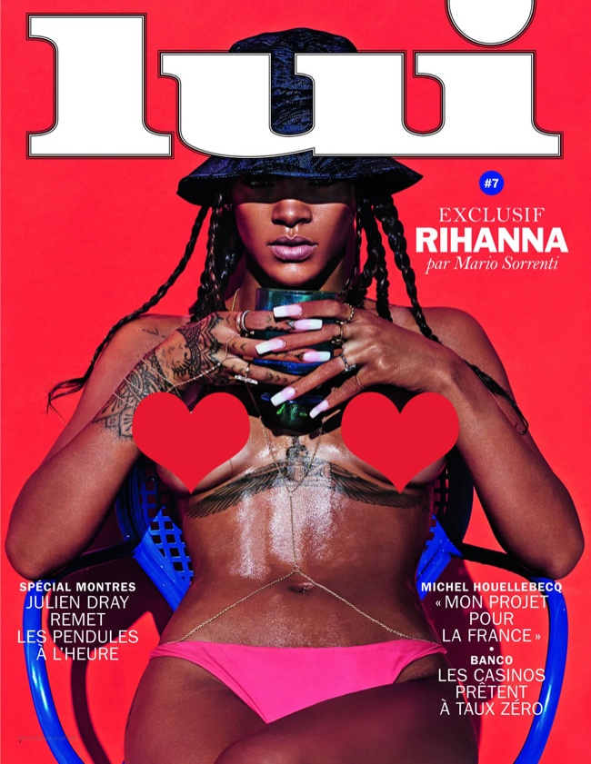 Rihanna on Lui 2014 Cover by Mario Sorrenti (censored)