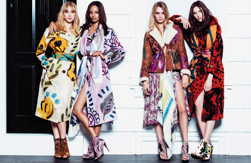 Snap! | Cara Delevingne, Suki, Malaika + Matilda at the Burberry Shanghai Show by Stockton Johnson