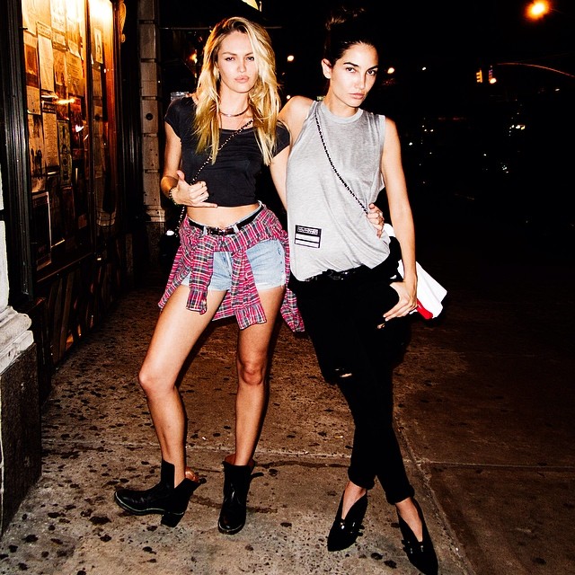 Candice Swanepoel & Lily Aldridge hit the streets in style