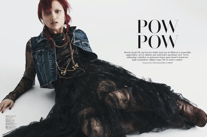 Charlotte Carey is Cowgirl Chic for L’Officiel Netherlands by Billy Kidd