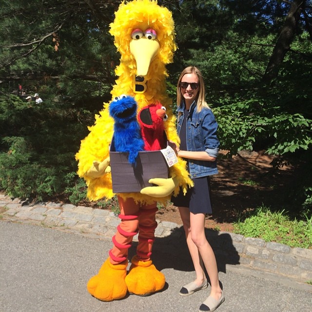 Daria Strkous with big bird