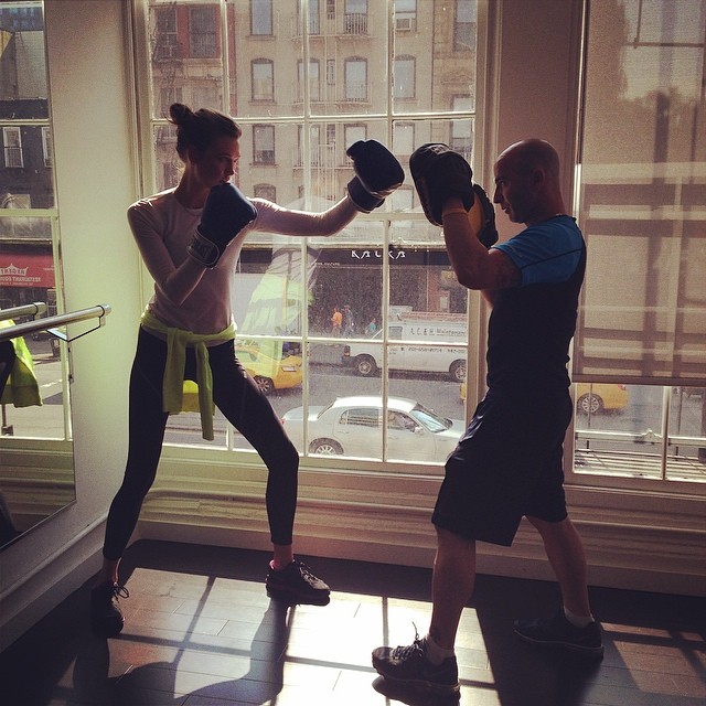 Karlie Kloss works out