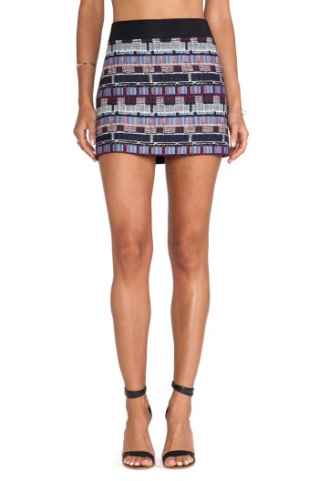 Milly Couture Tweed Graphic Mini Skirt