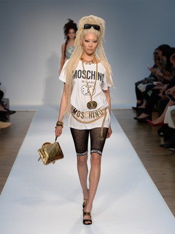 Dreadlocks, Smiley Faces & Mesh at Moschino Spring ’15 Runway Show