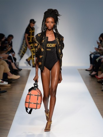 Dreadlocks, Smiley Faces & Mesh at Moschino Spring ’15 Runway Show