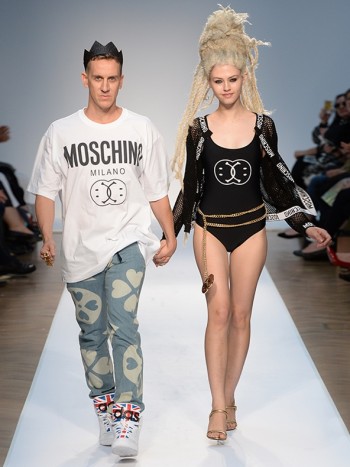 Dreadlocks, Smiley Faces & Mesh at Moschino Spring ’15 Runway Show